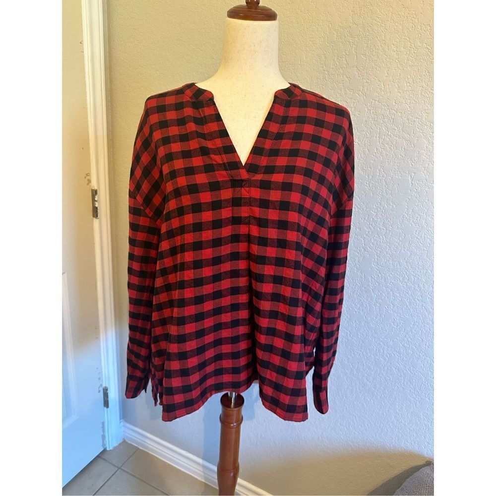 NWT Madewell Plaid Flannel Long Sleeve Blouse‎ - Size S - NI035